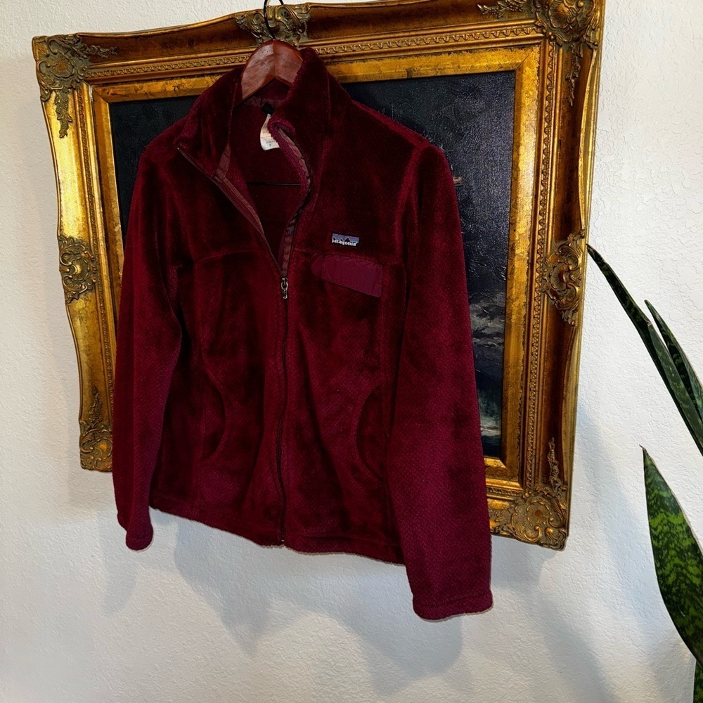 Patagonia Full Zip Re-Tool Burgundy Jacket Cozy Fleece Gorpcore Camping Size M - Picture 2 of 5